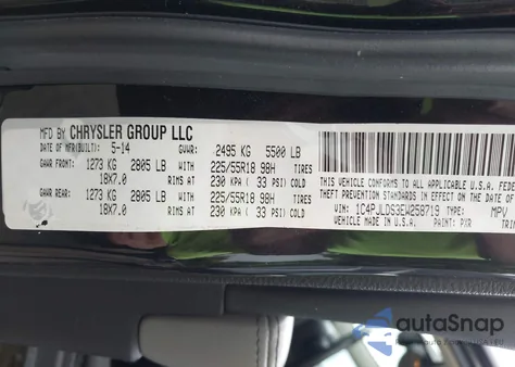 2014 Jeep Cherokee Limited z USA, uszkodzony, nr VIN 1C4PJLDS3EW258719